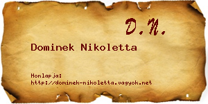 Dominek Nikoletta névjegykártya