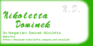 nikoletta dominek business card